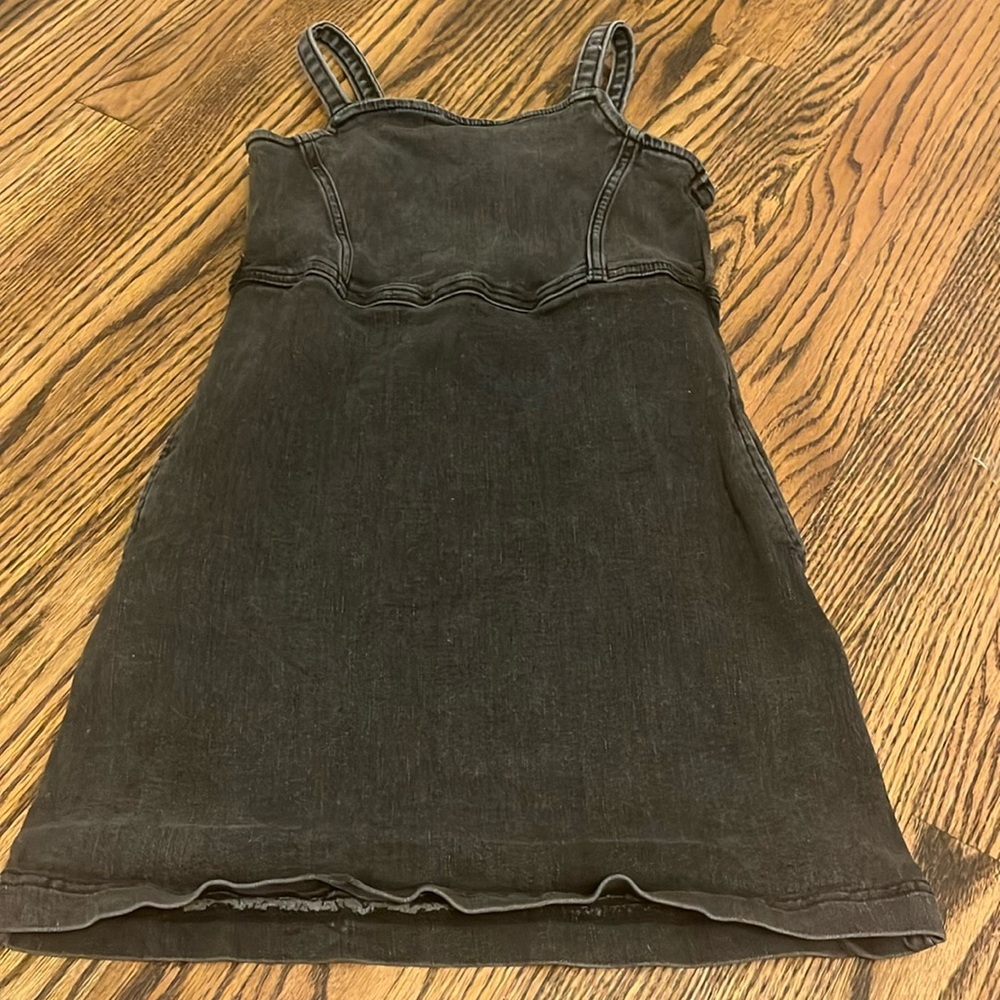 Black denim overall dress 9/10
